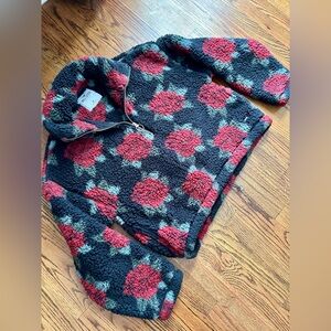 Hollister 1/4 Zip Cropped Sherpa Pullover